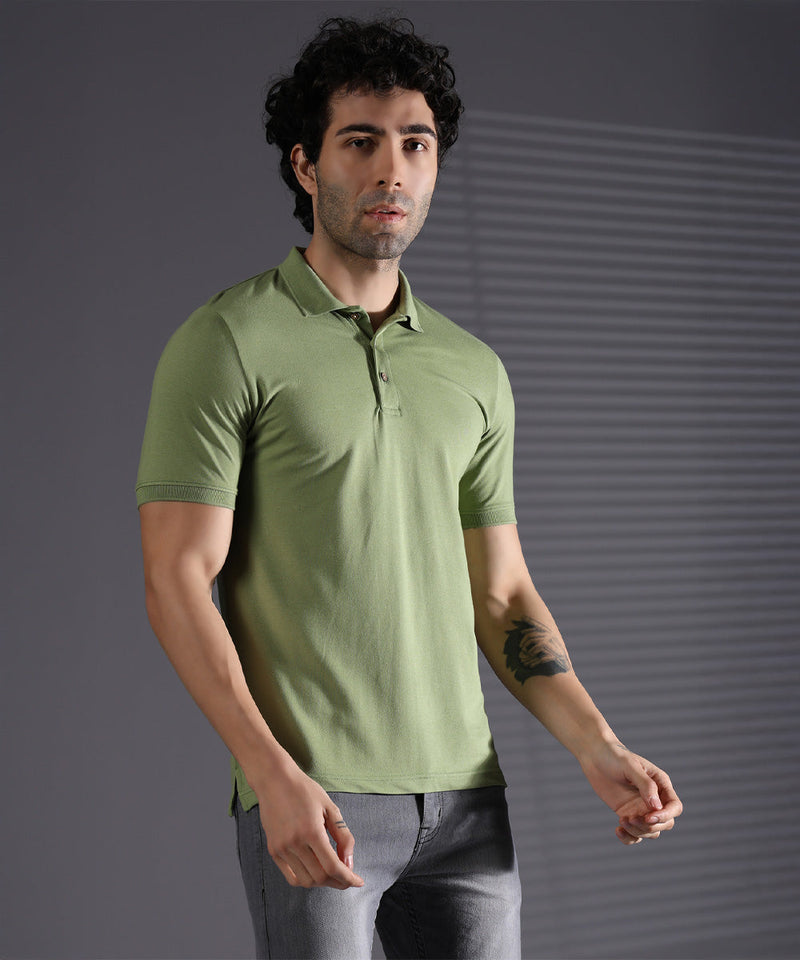 Naturefab Men’s Organic Bamboo Polo Tshirt Environment Green-2