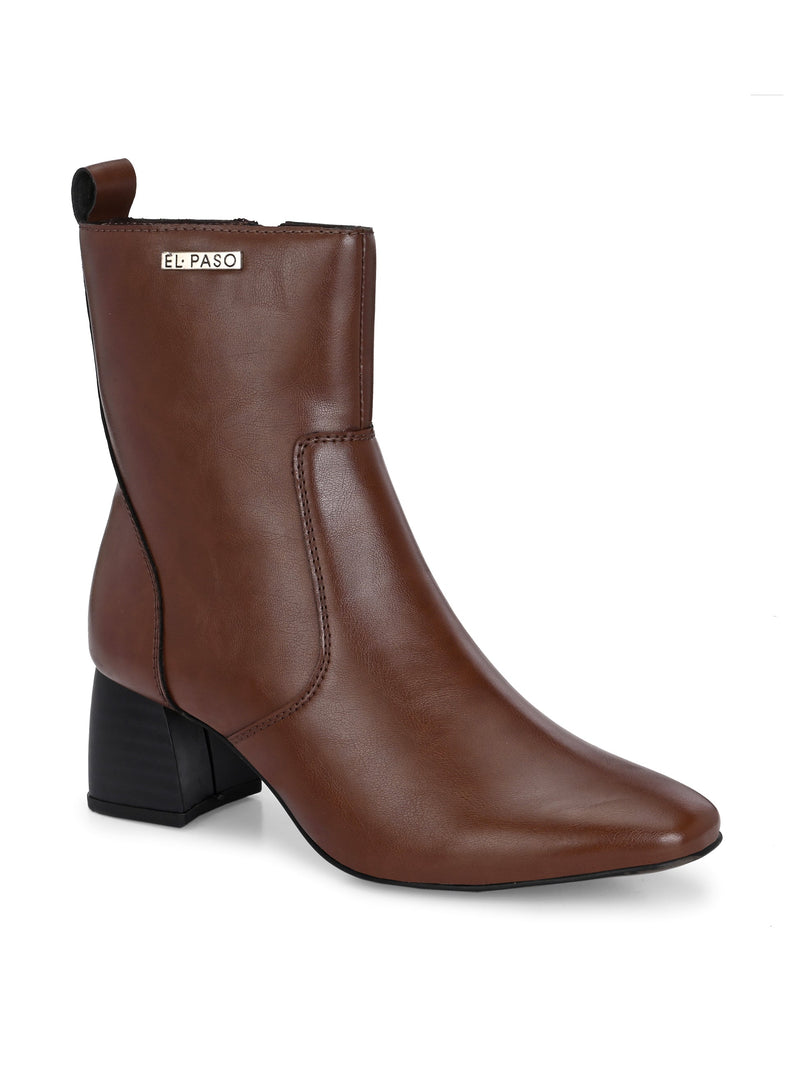 El Paso Women Faux Leather Casual Chelsea Boots-9