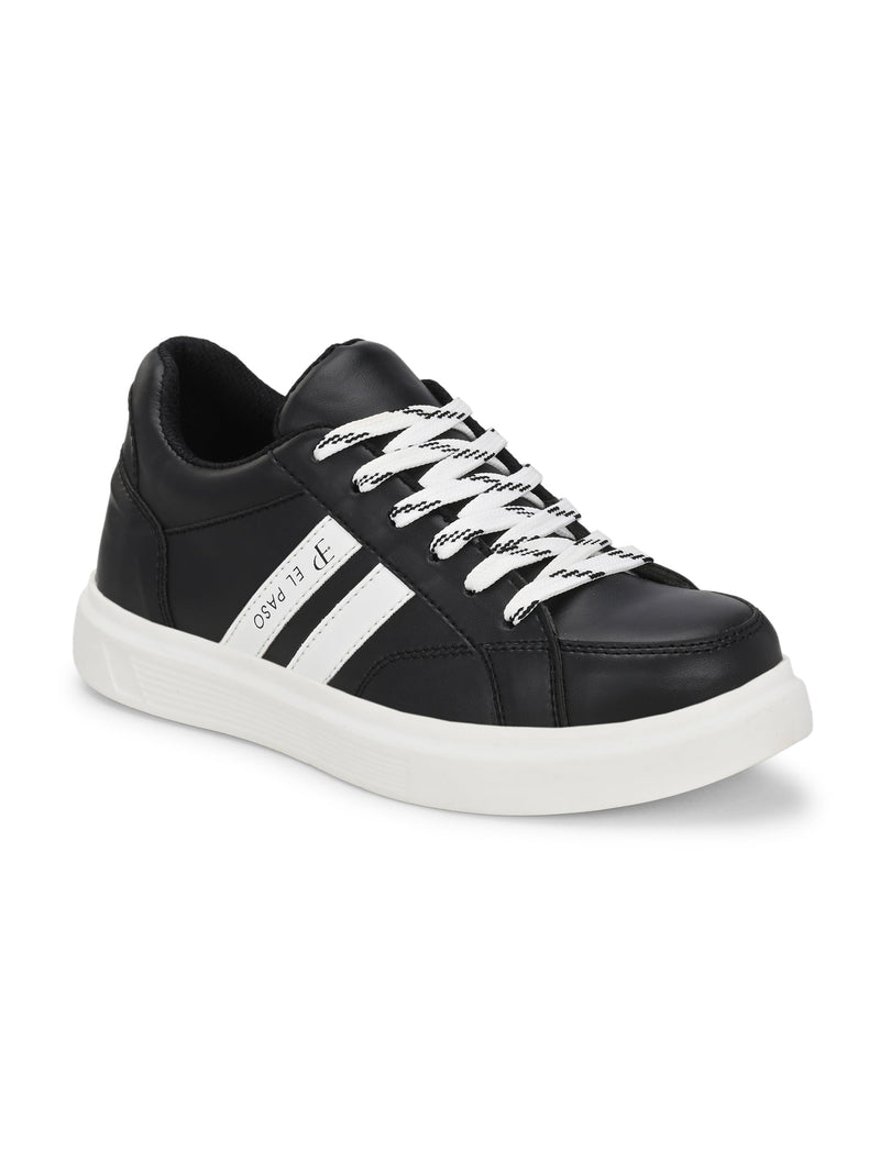 EL PASO Faux Leather Casual Lace Up Sneakers For Women-21