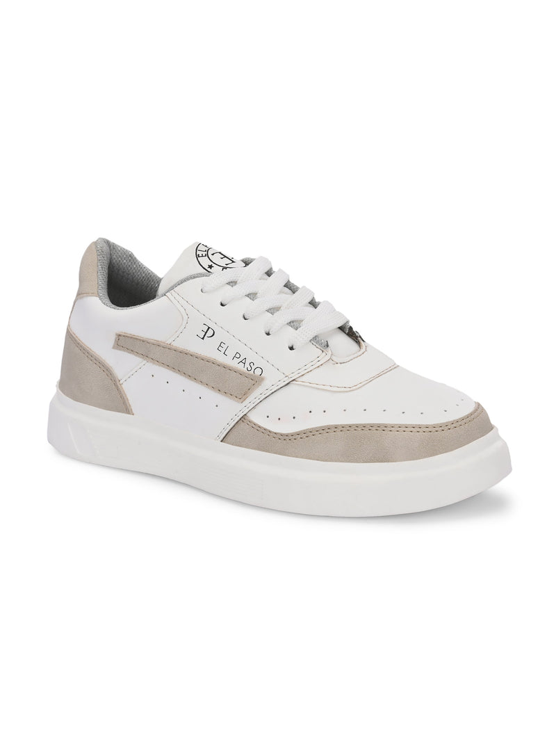 EL PASO Faux Leather Casual Lace Up Sneakers For Women-1