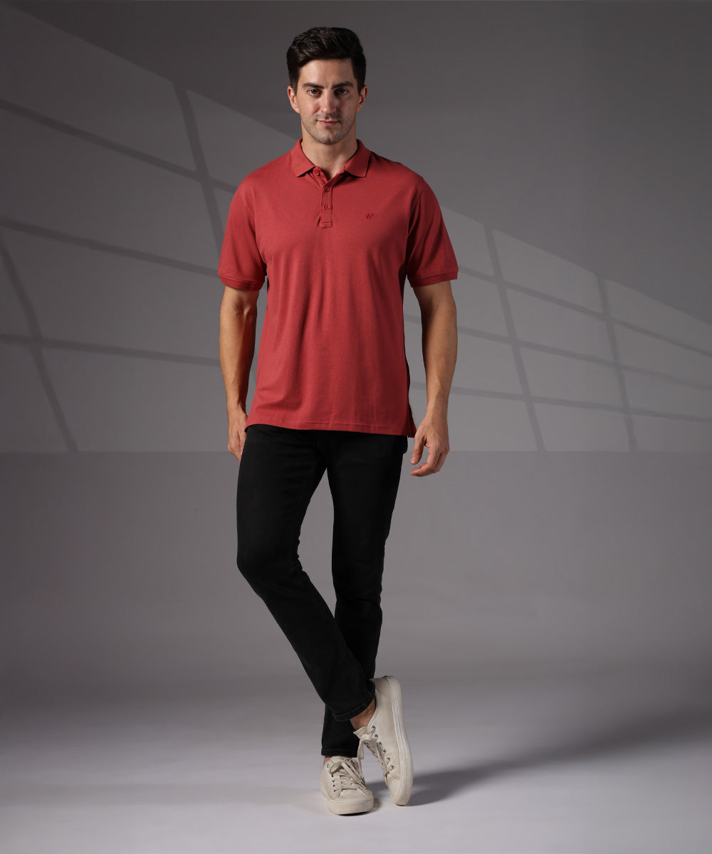 Naturefab Men’s Organic Bamboo Polo Tshirt Earth Red-8