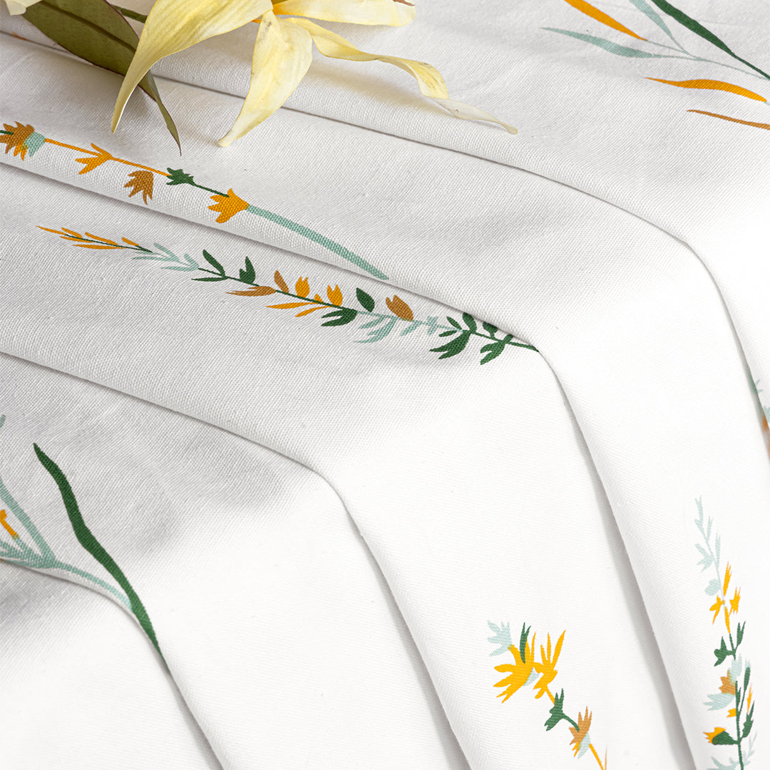 Leafscape Yellow & Green - Printed Rod Pocket Duck Curtain-5