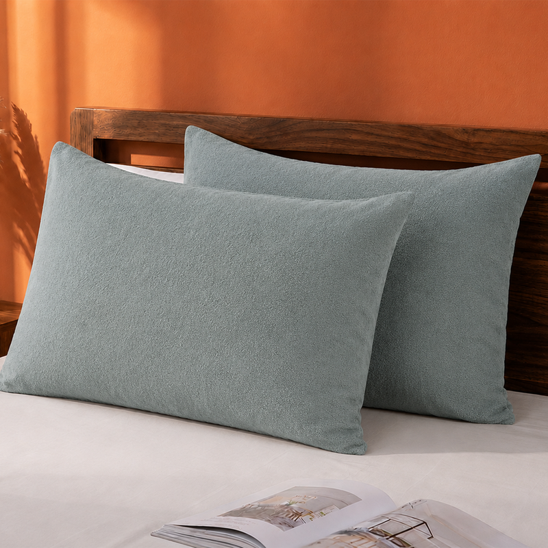 Terry Pillow Protector ( Grey )-1