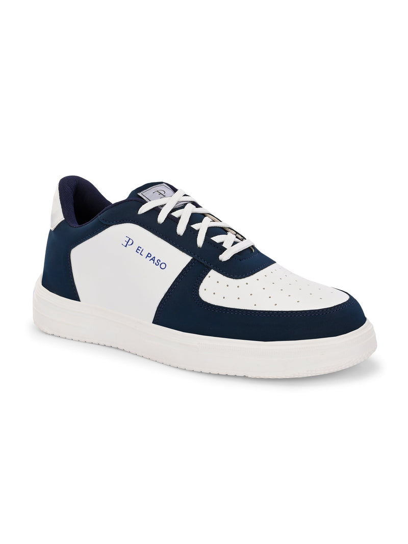 Men Solid Lace Up Sneakers-1