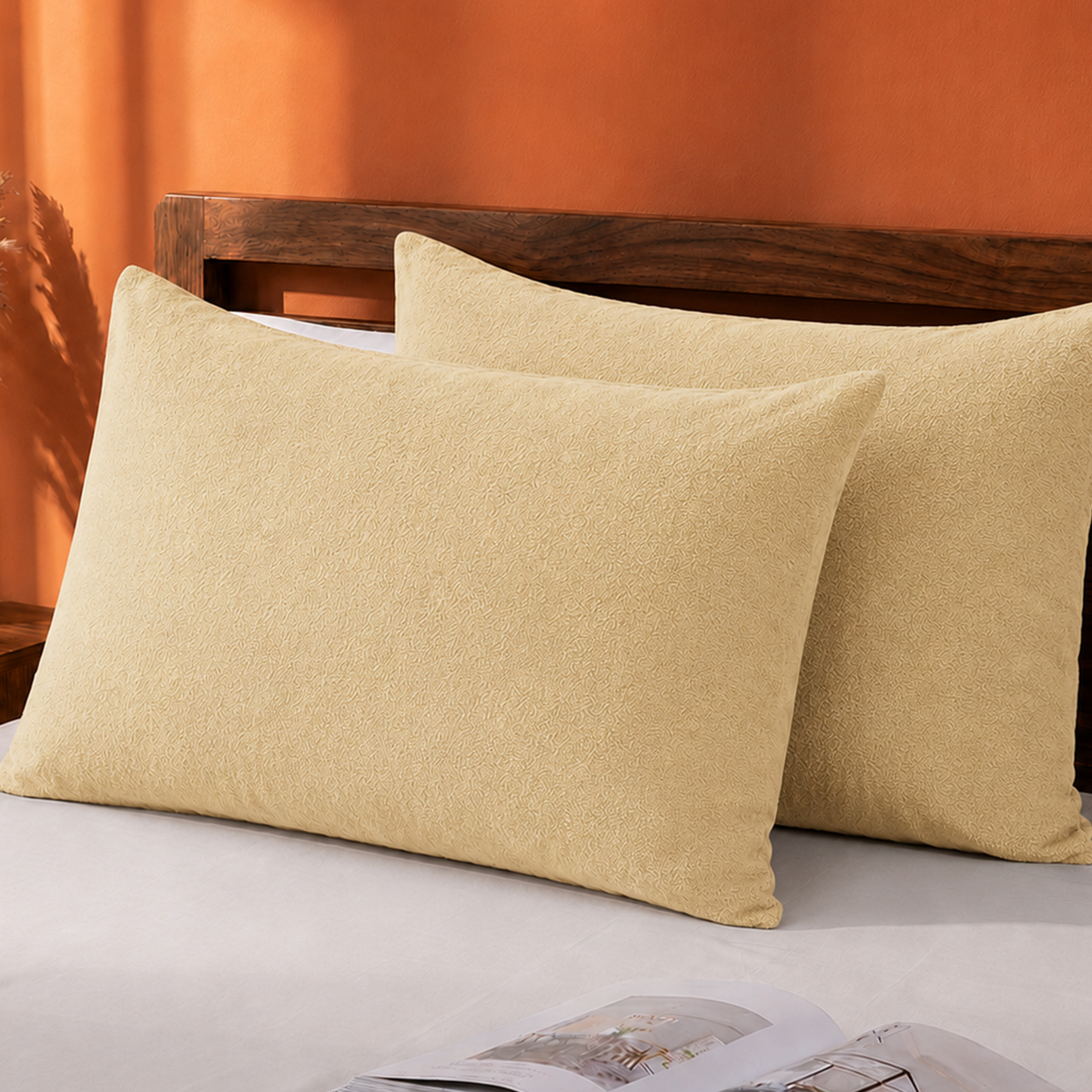 Terry Pillow Protector ( Beige )-1