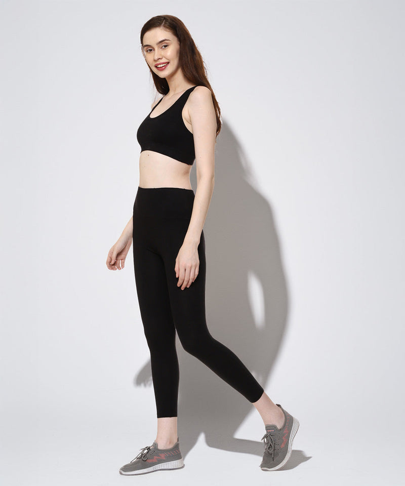 Naturefab Women's Bamboo Sports Bra Black-3