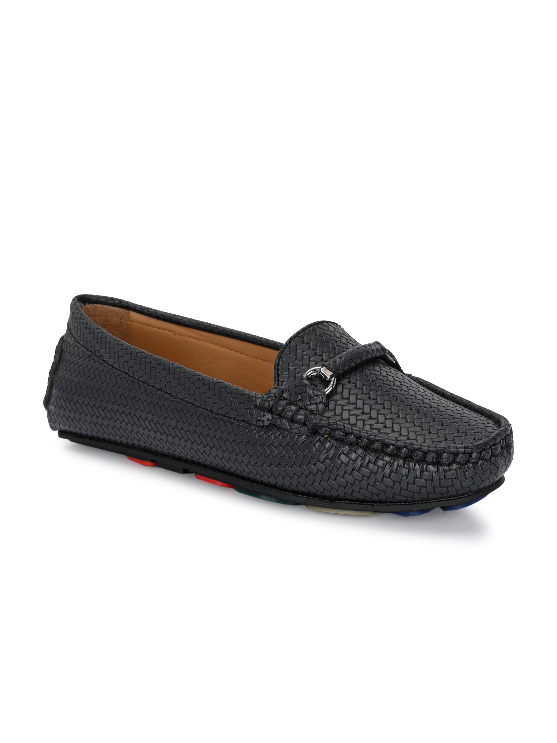 El PASO Textured Round Toe Lightweight Loafers For Women-1