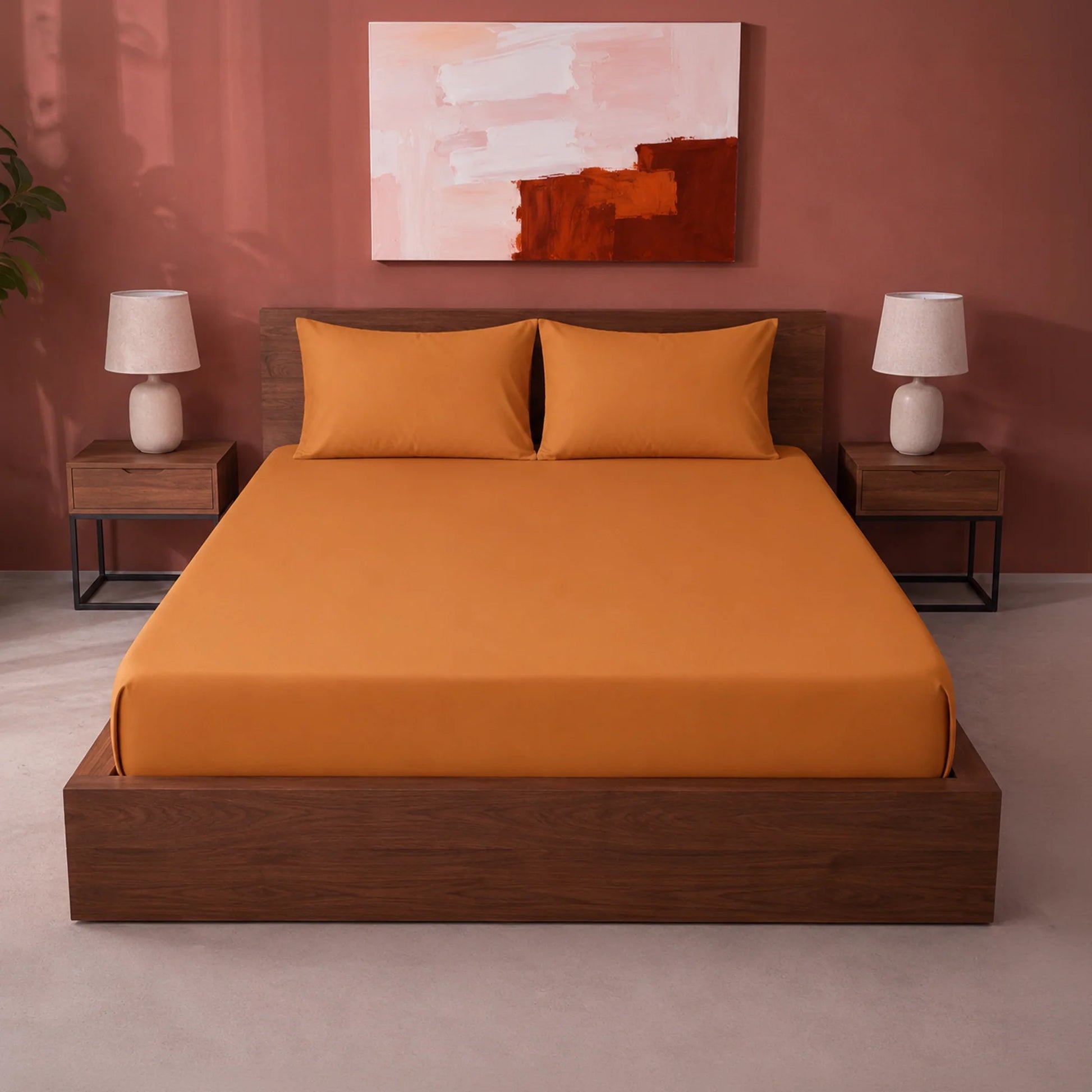 Fort Sublime - Solid Fitted Bedsheet (Taupe)-1