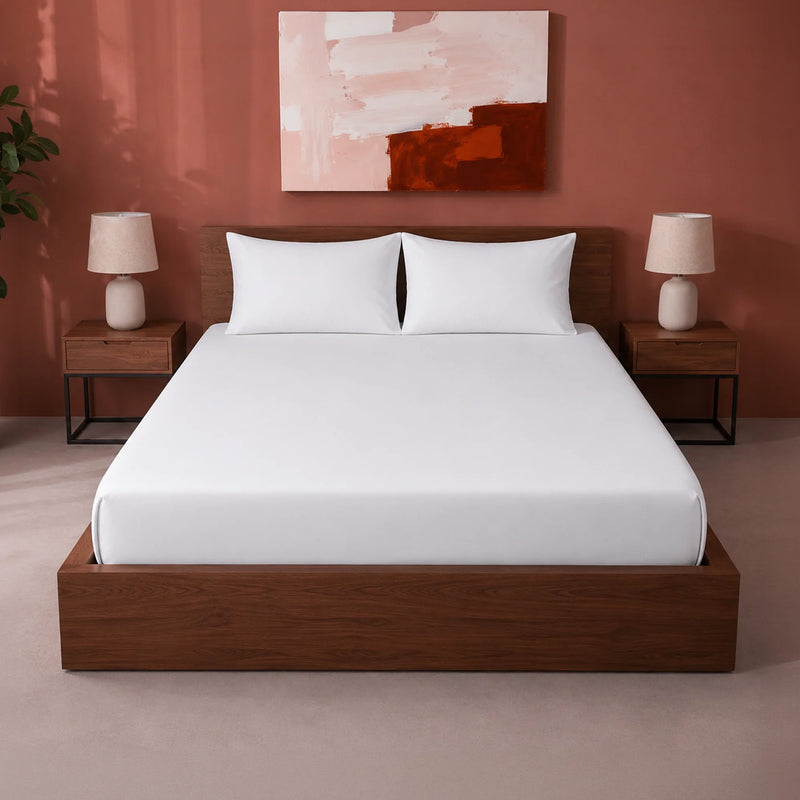 Fort Sublime - Solid Fitted Bedsheet (White)-1