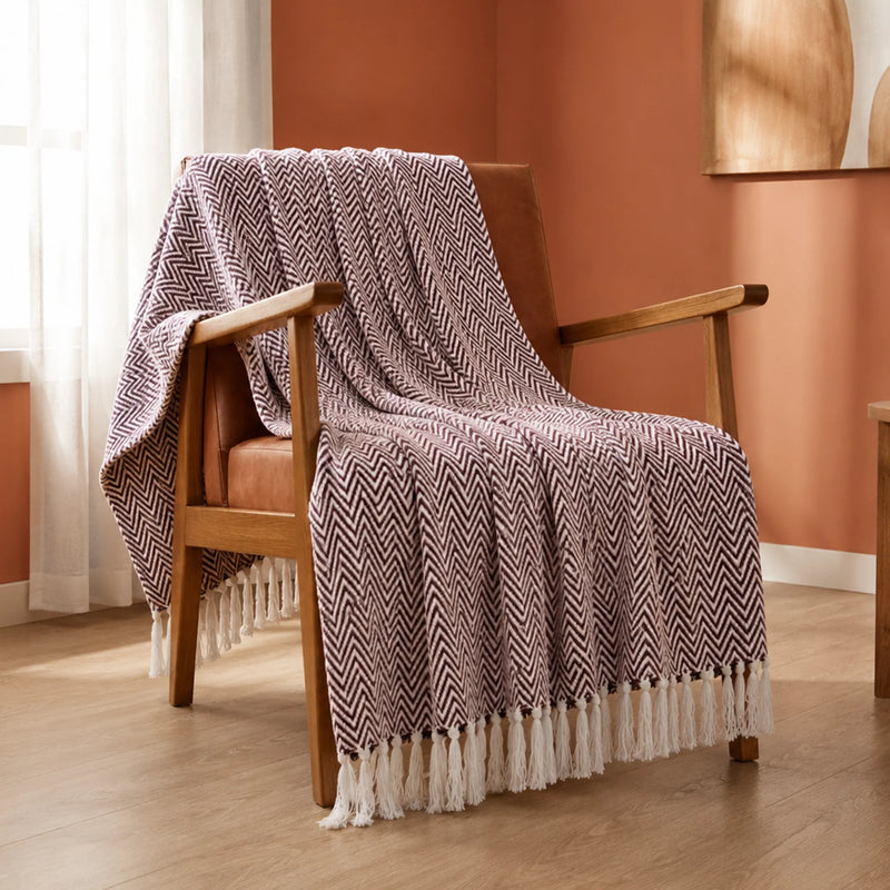 Tessitura Brown Chevron - Throw-1
