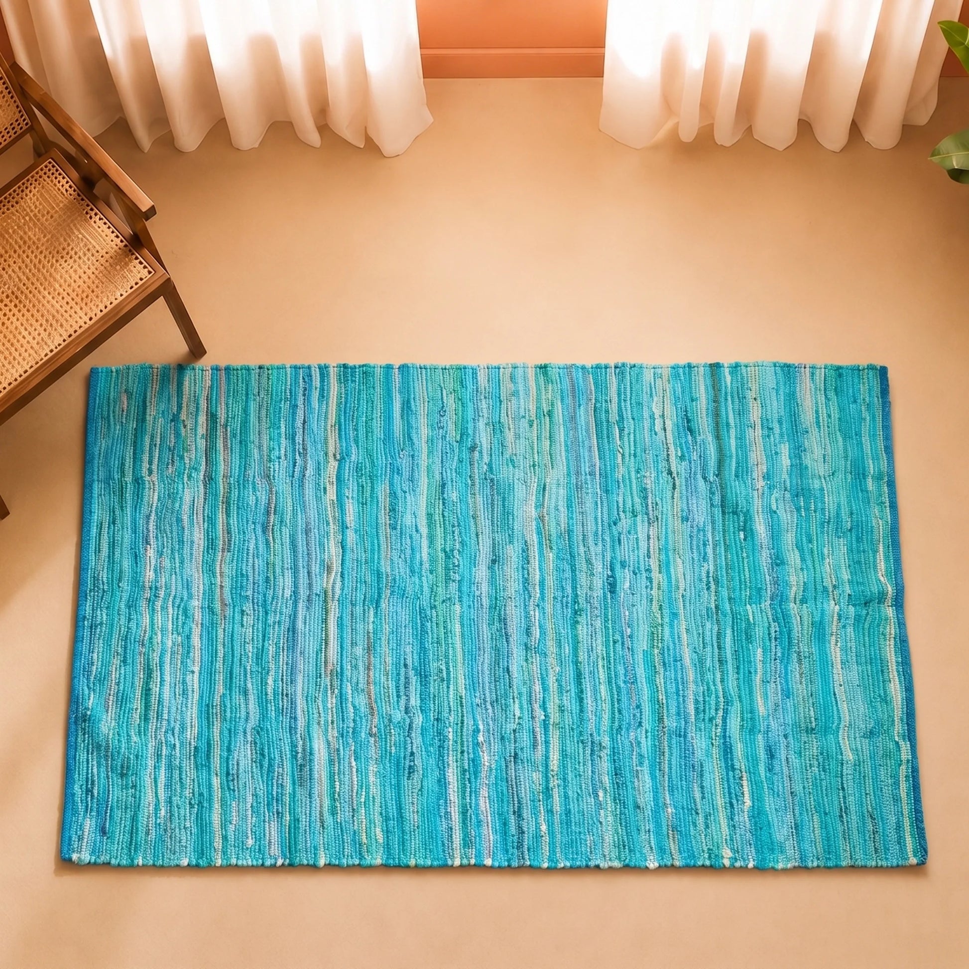 Earthology Harmony - Recycled Rug (Turquoise)-1