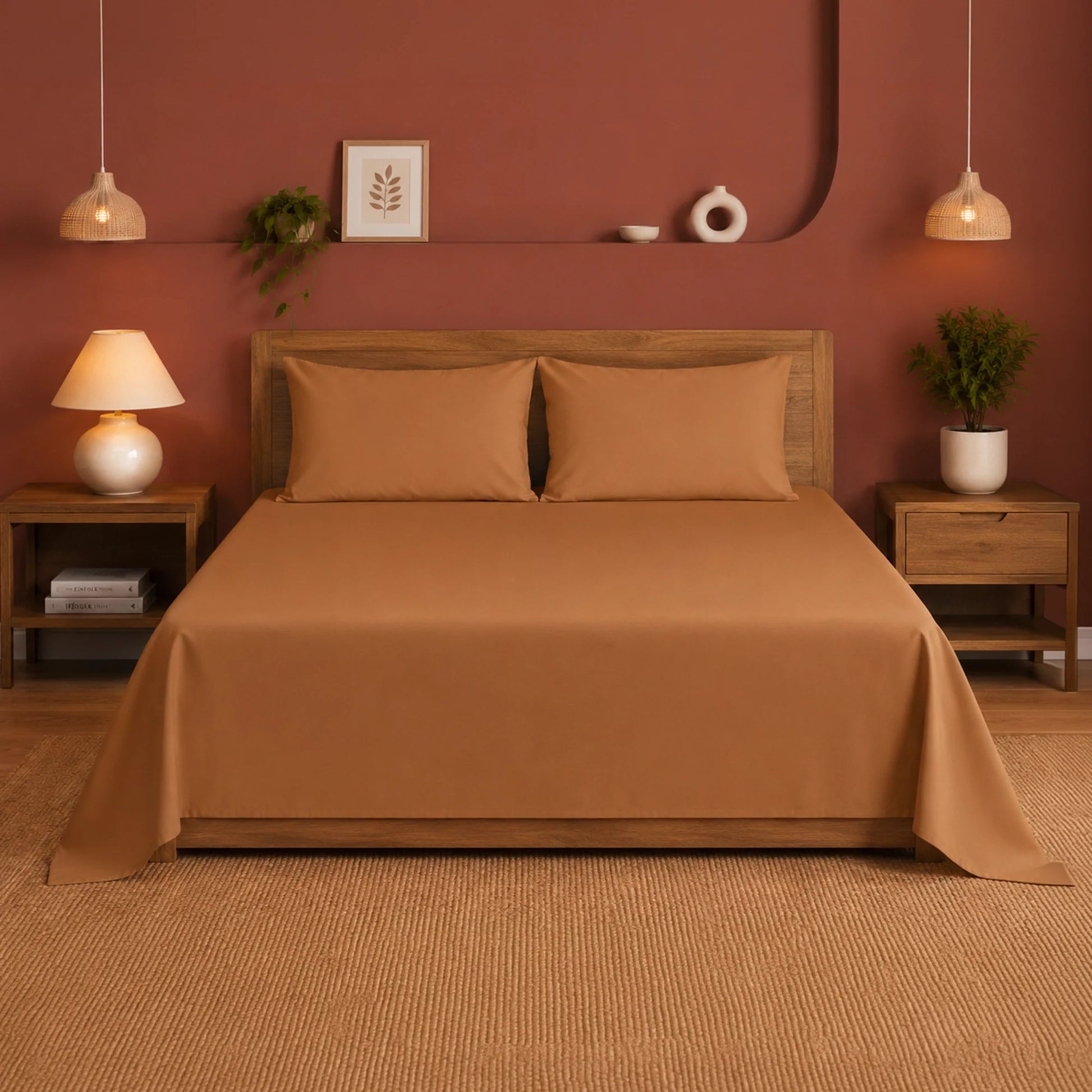Fort Nightingale - Solid Bedsheet (Taupe)-1