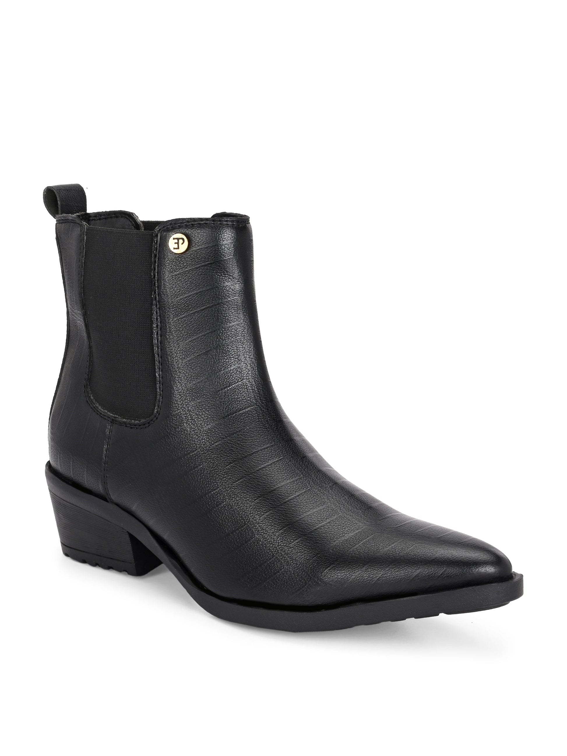EL PASO Women Faux Leather Casual Slip On Boots-1