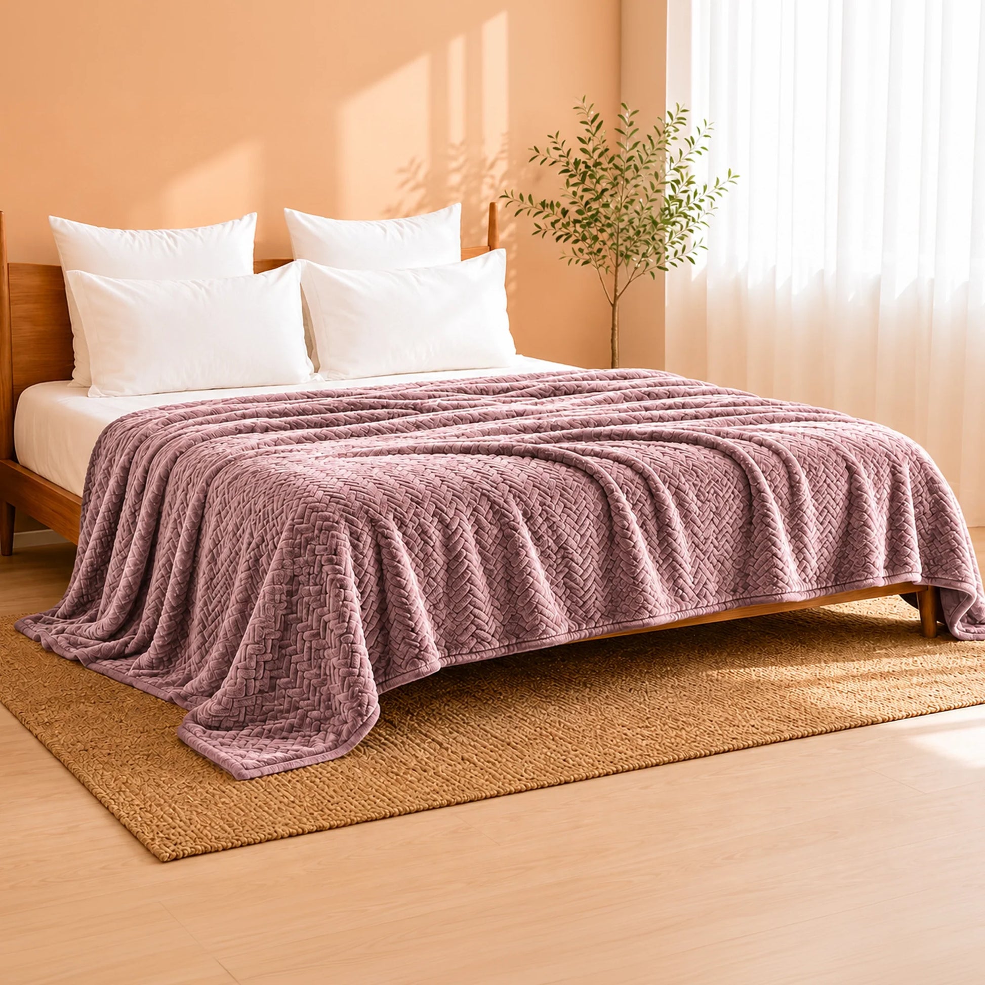 Fort Mellow - Wave Plush Blanket (Pink)-1