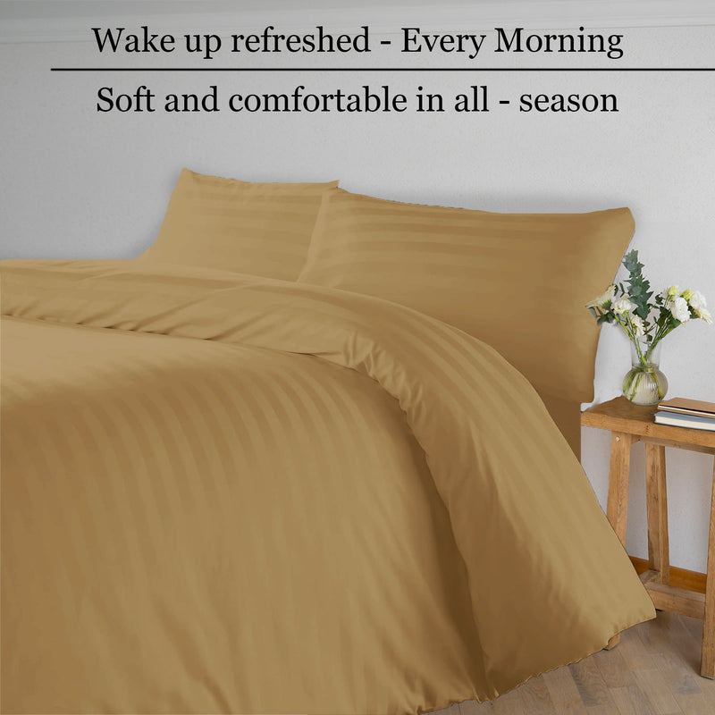 Breton Mellow - Satin Stripe Duvet Cover (Taupe)-2