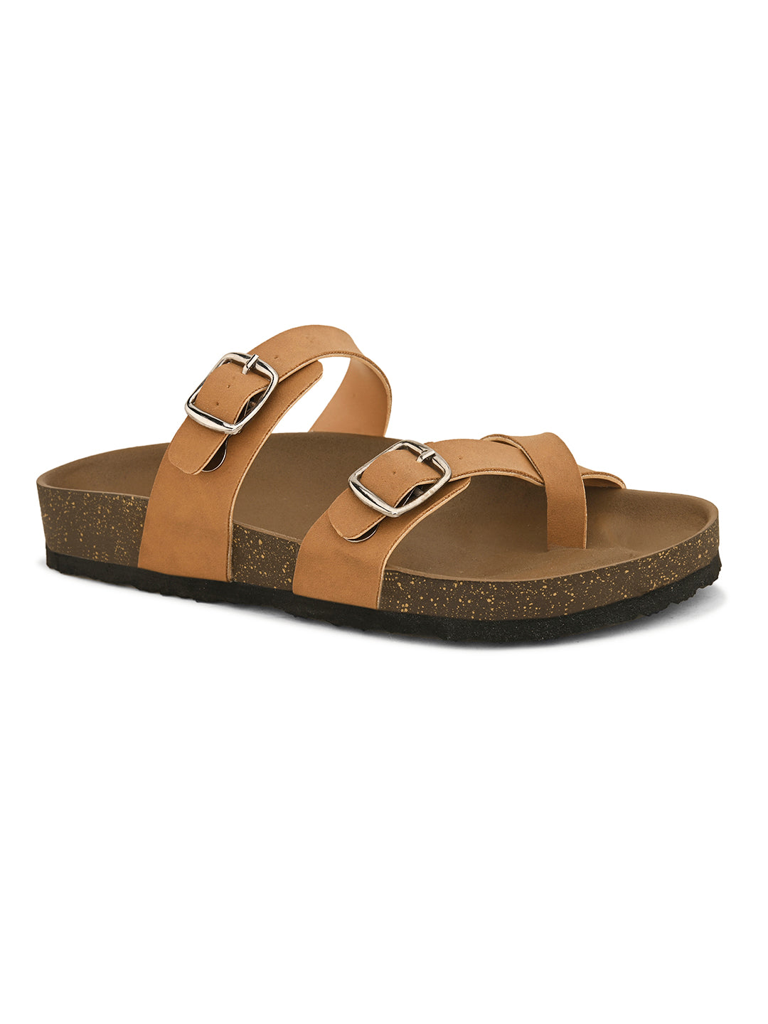Women One Toe Flats with Buckles-1