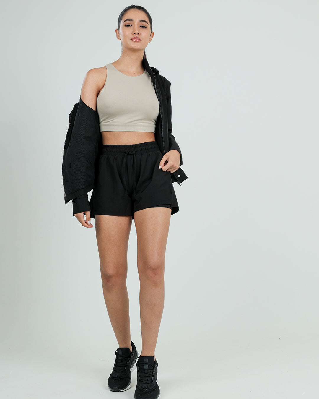 Her Functional Shorts