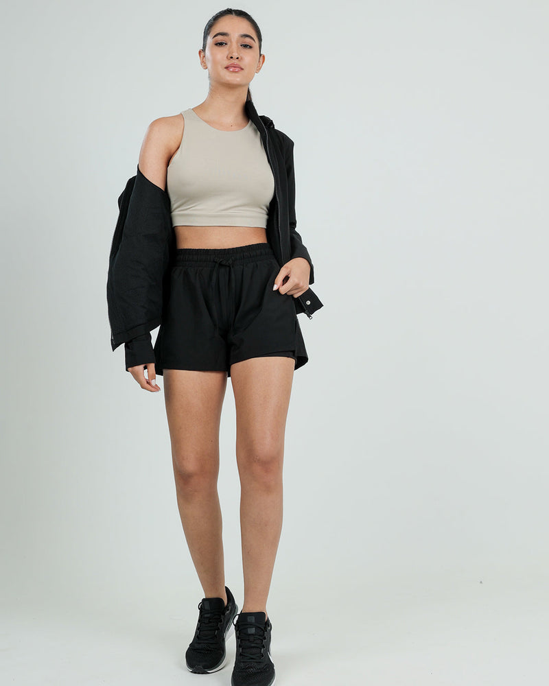 Her Functional Shorts
