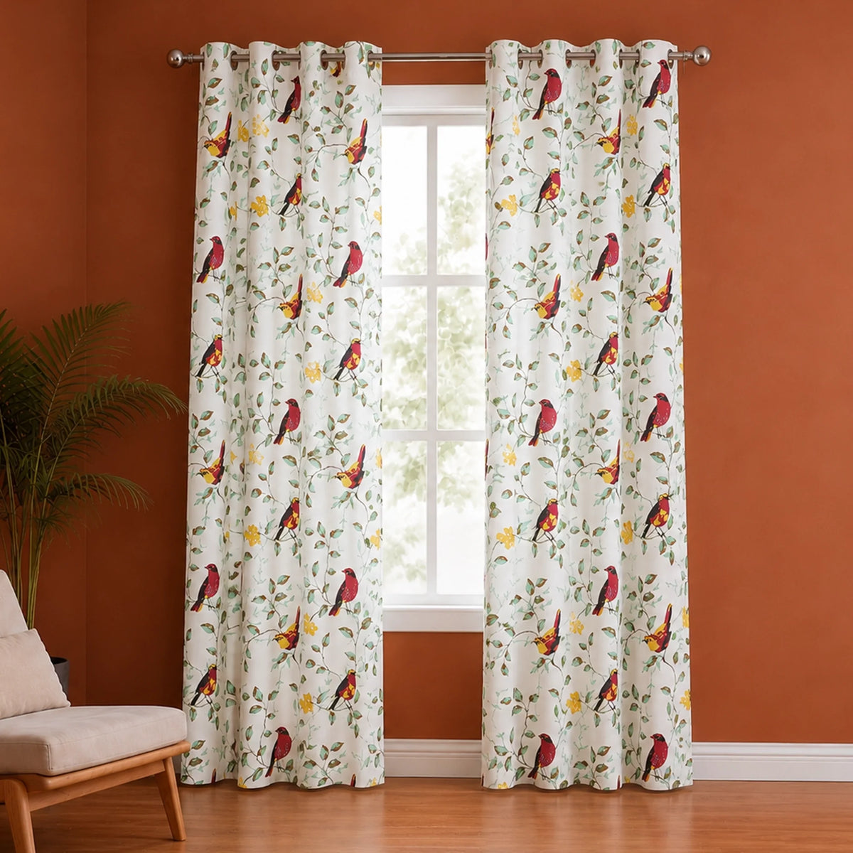 Multicolor Little Wings Eyelet Duck Curtain-1