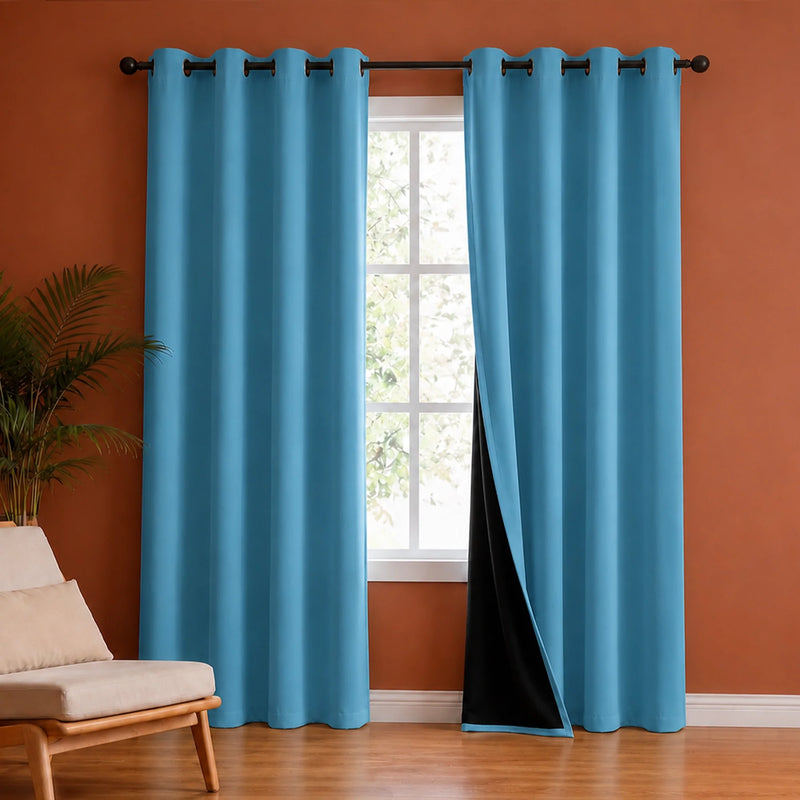 Premium Parcale Bedsheet & Blackout Curtain Combo Set-3