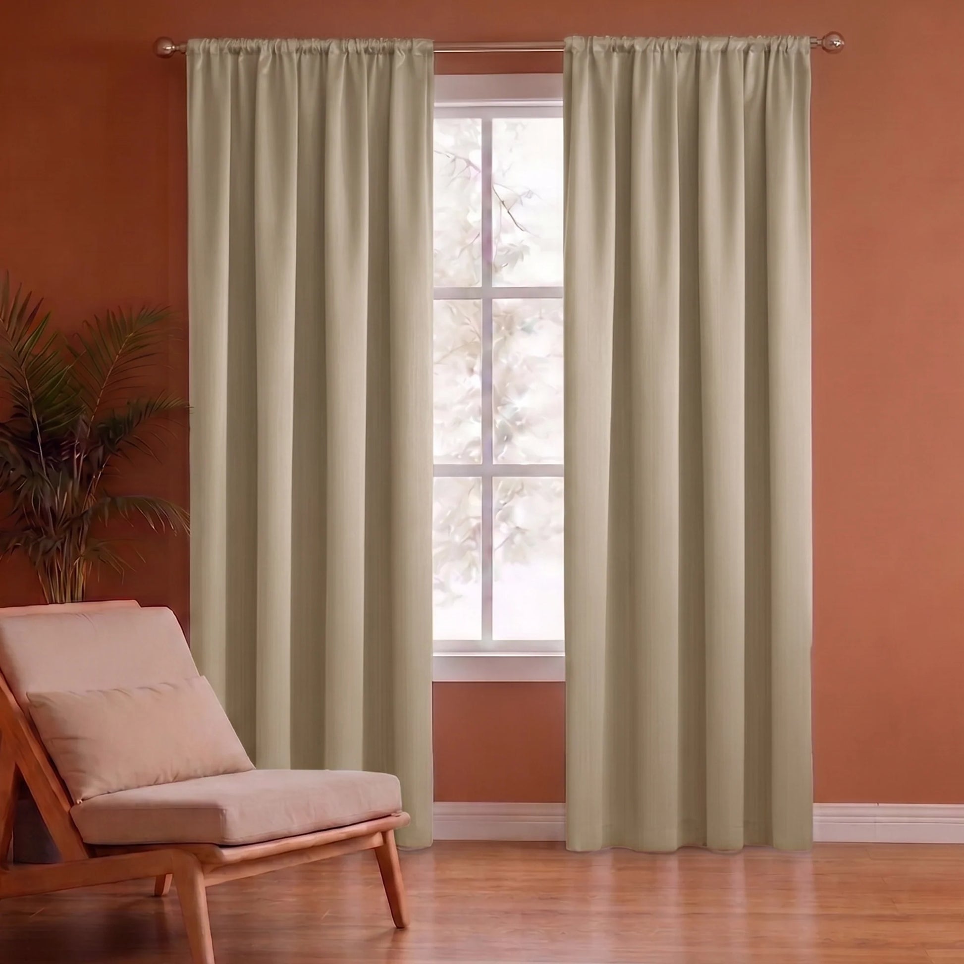 Fort Essential - Rod Pocket Blackout Curtain (Beige)-1