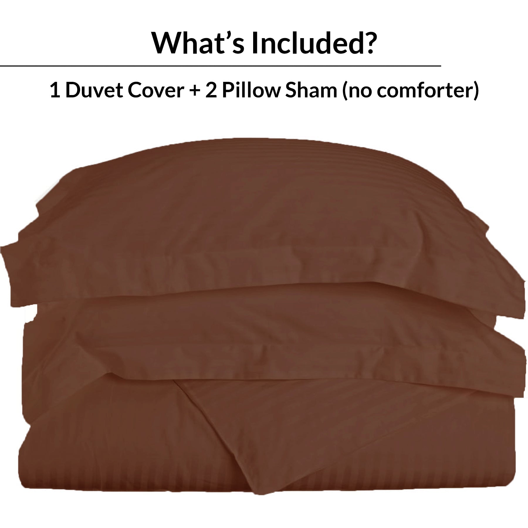 Breton Mellow - Satin Striped Duvet Cover (Brown)-2