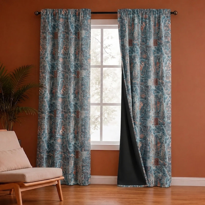 Imprimer River Village - Rod Pocket DP Curtain-1
