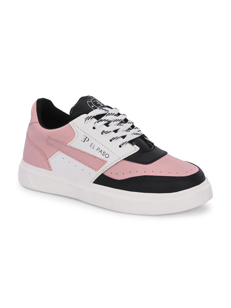EL PASO Faux Leather Casual Lace Up Sneakers For Women-20