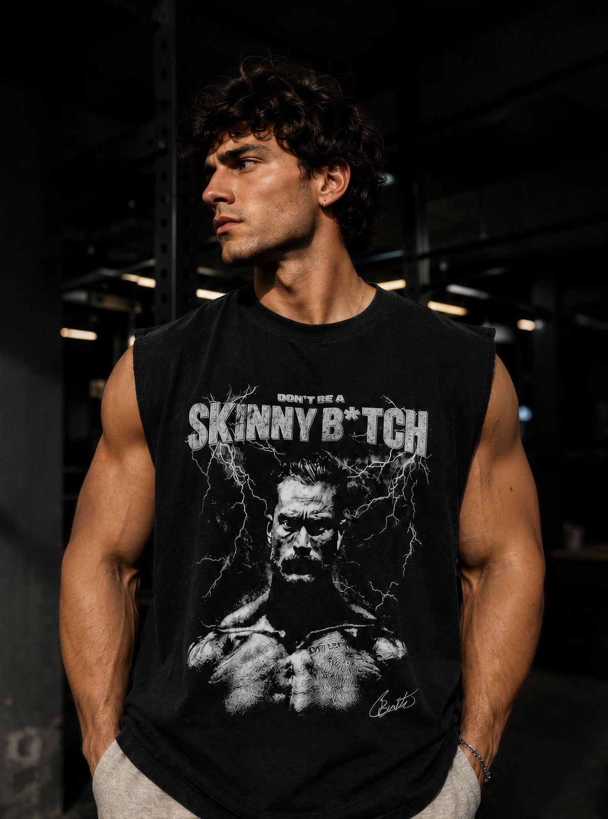 Black - T104 - Don't Be Skinny - Tank Top