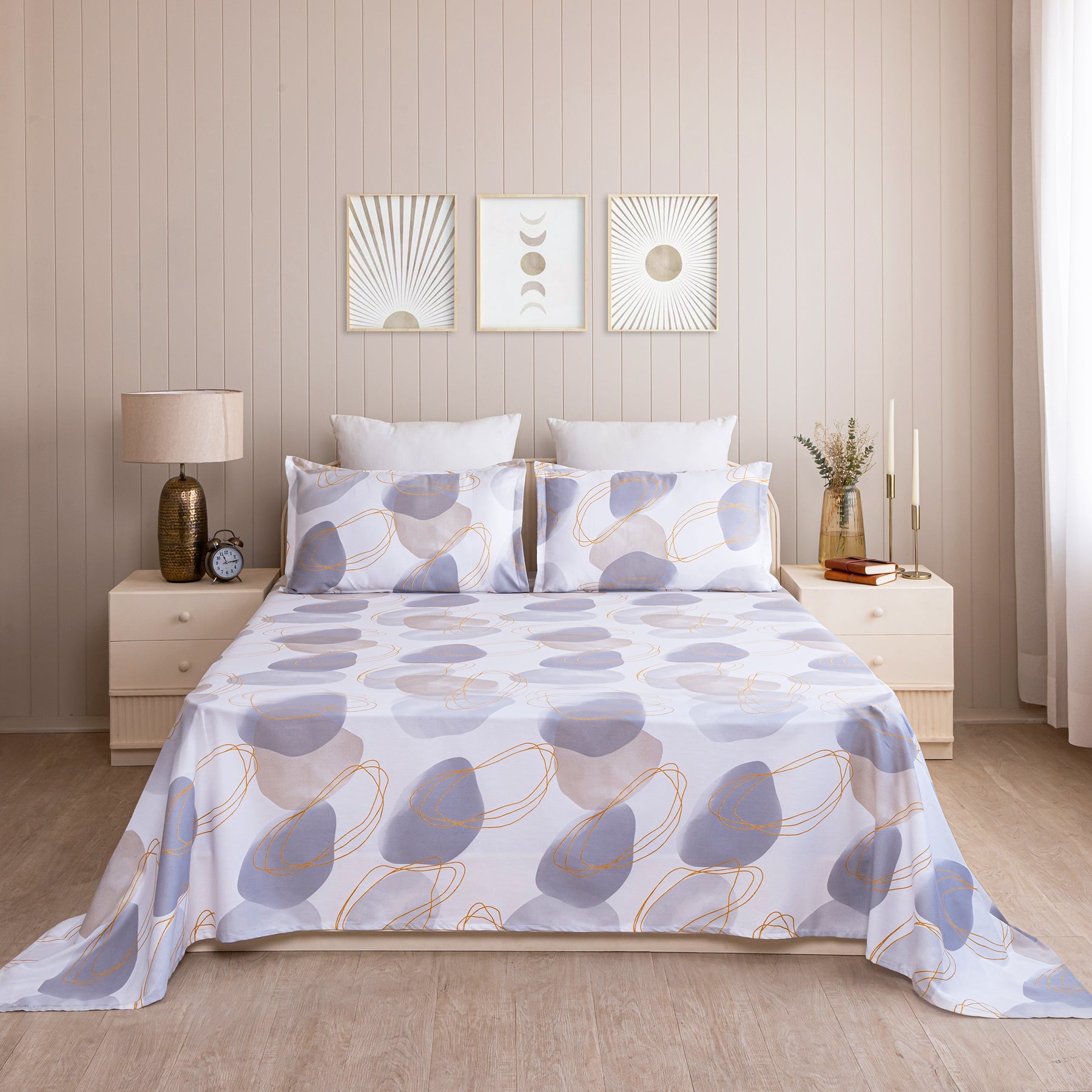 Imprimer Spheres of Serenity - Printed Bedsheet (Multicolor)-2