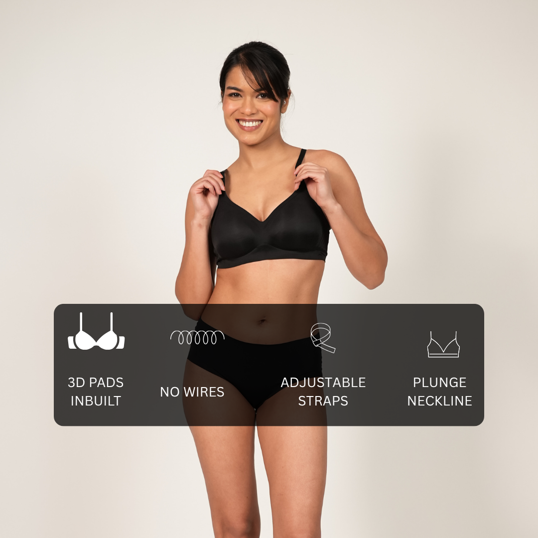 Teardrop T-shirt Bra Black