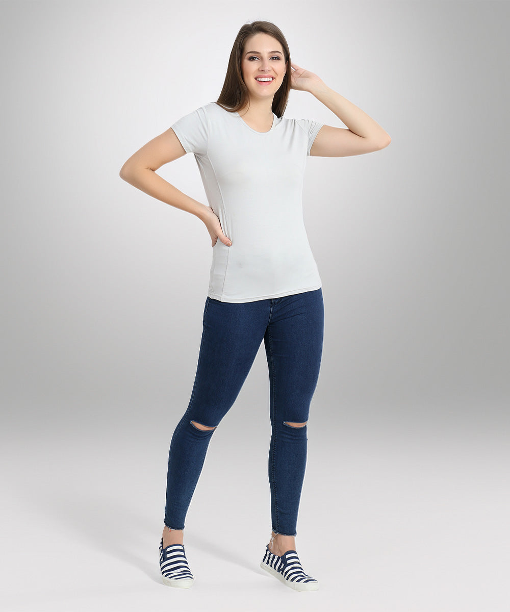 Naturefab Women's Organic Bamboo Tshirt Grey-6
