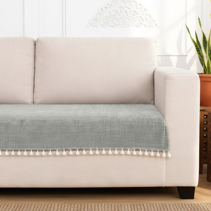 Chenille Silver Grey Sofa Cover-8