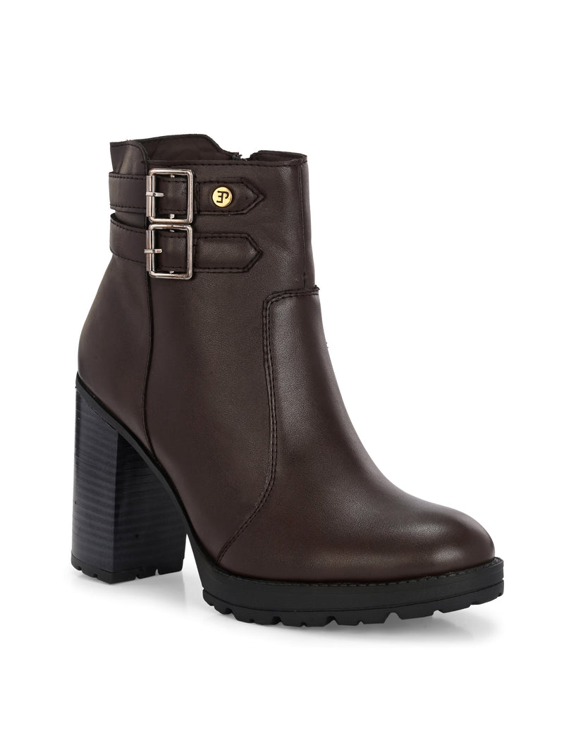 Midnight High-Heeled Ankle Boot For Women-1