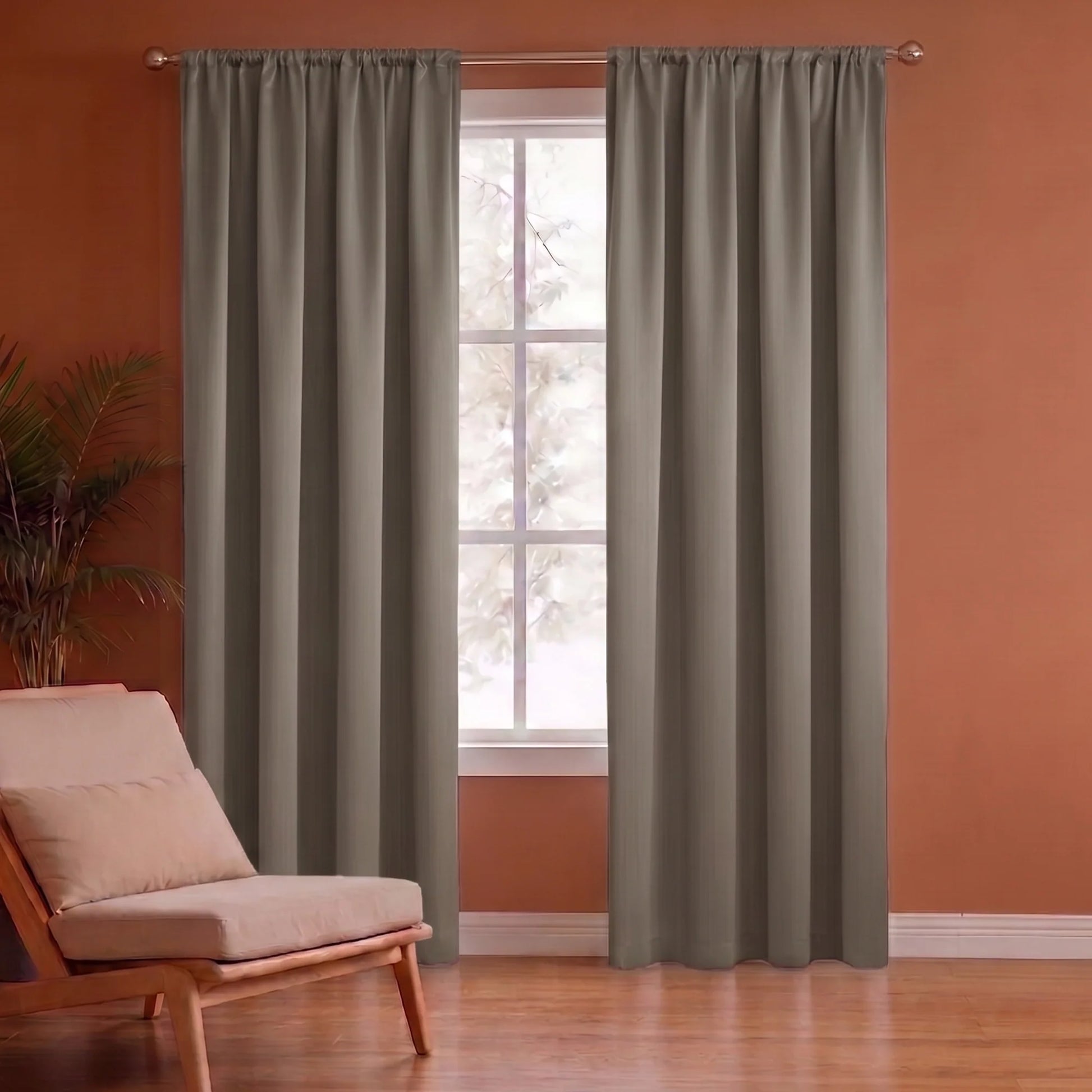 Fort Essential - Rod Pocket Blackout Curtain (English Grey)-1