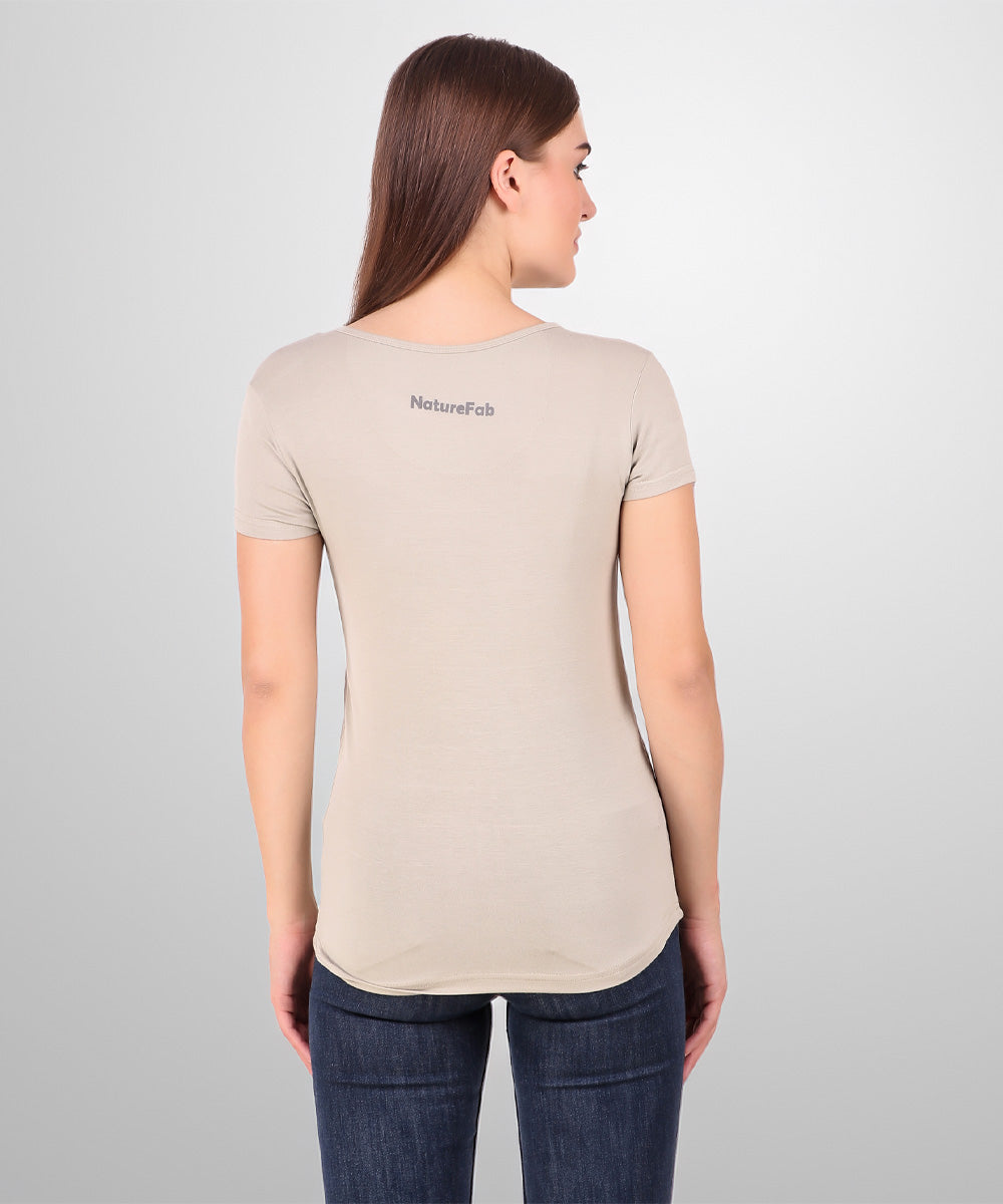 Naturefab Women's Organic Bamboo Tshirt Musk Grey-4