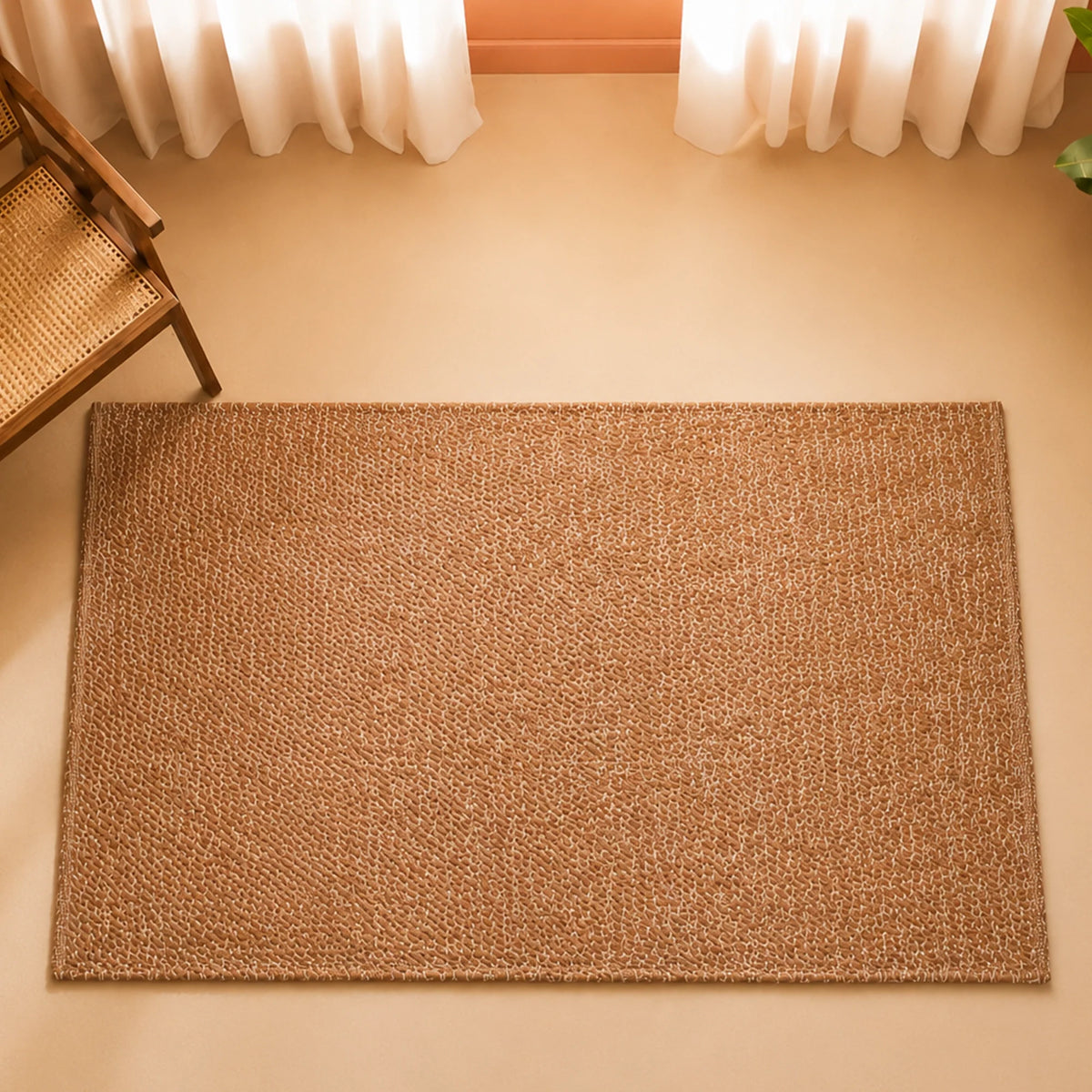 Tessitura Chromatic - Herringbone Cotton Rug (Tan & White)