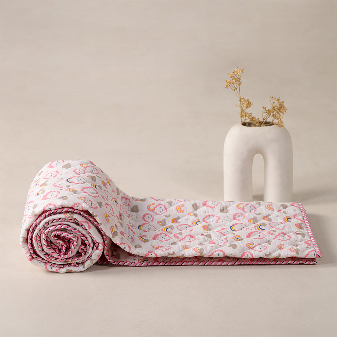 Baby Pink Cloudnine - Printed Baby Blanket-2