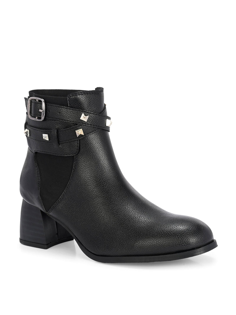 EL PASO Women Faux Leather Casual Slip On Boots-1