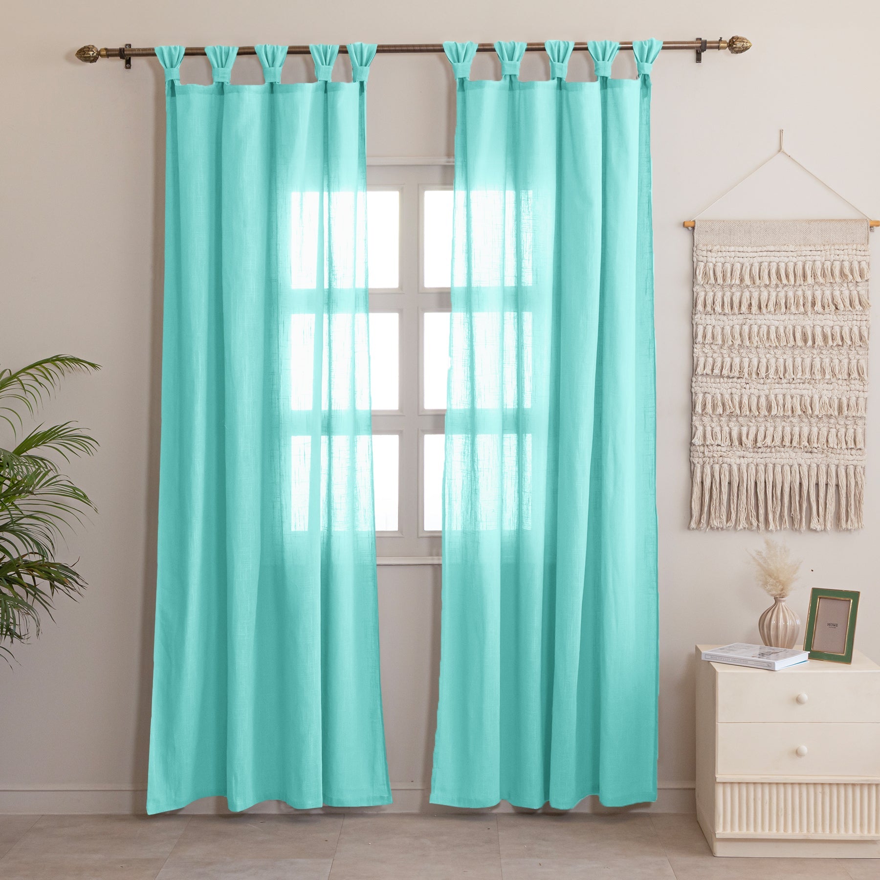 Fort Absolute - Twist Tab Top Sheer Curtain (Celeste)-1