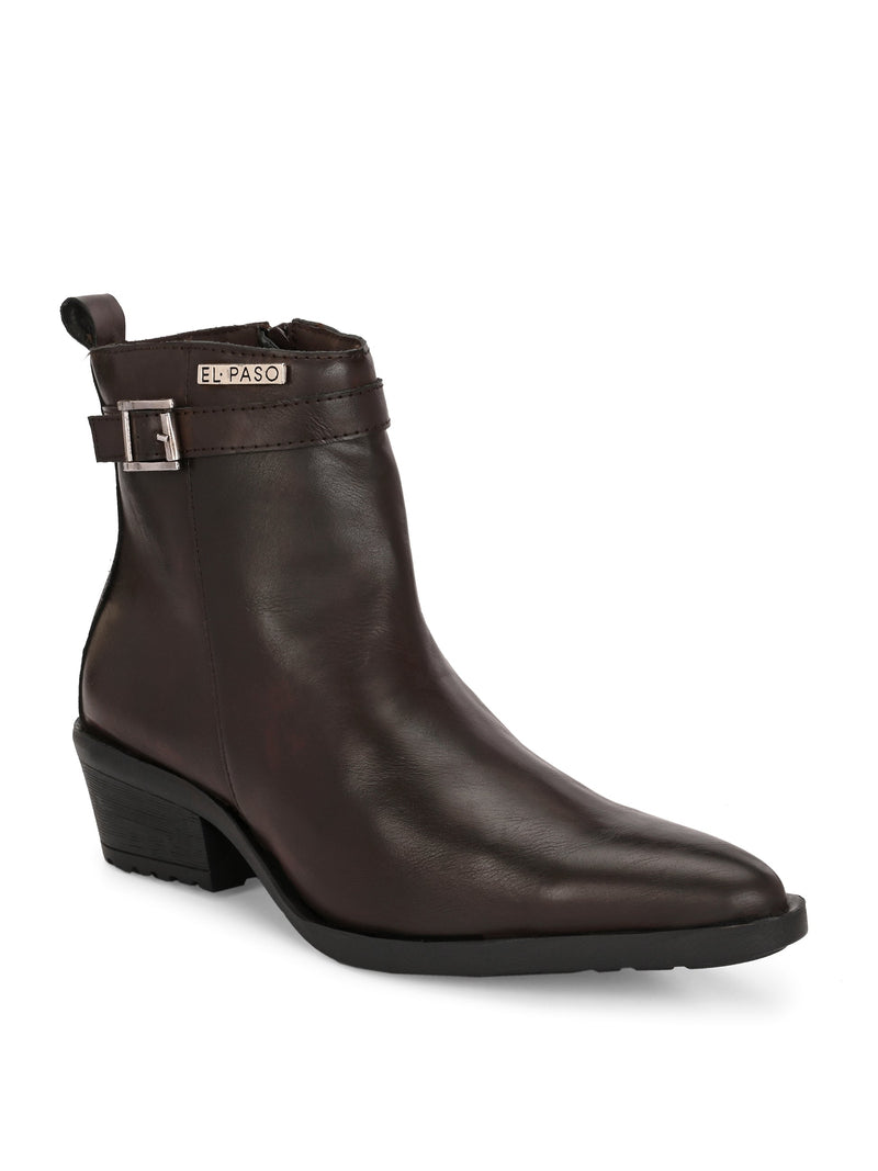 EL PASO Women Faux Leather Casual Slip On Boots-9