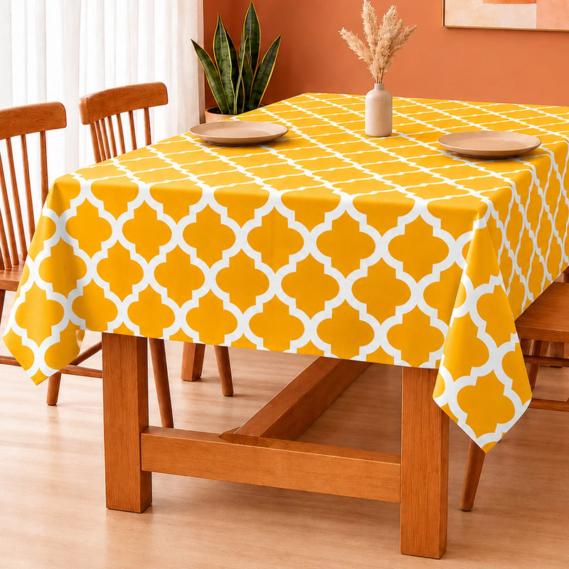 Imprimer Quatrefoil - Printed Dining Table Cover (Yellow)-1