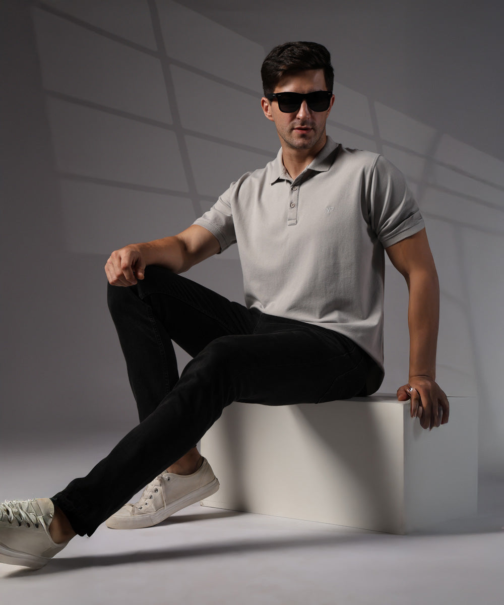 Naturefab Men’s Organic Bamboo Polo Tshirt Grey-8