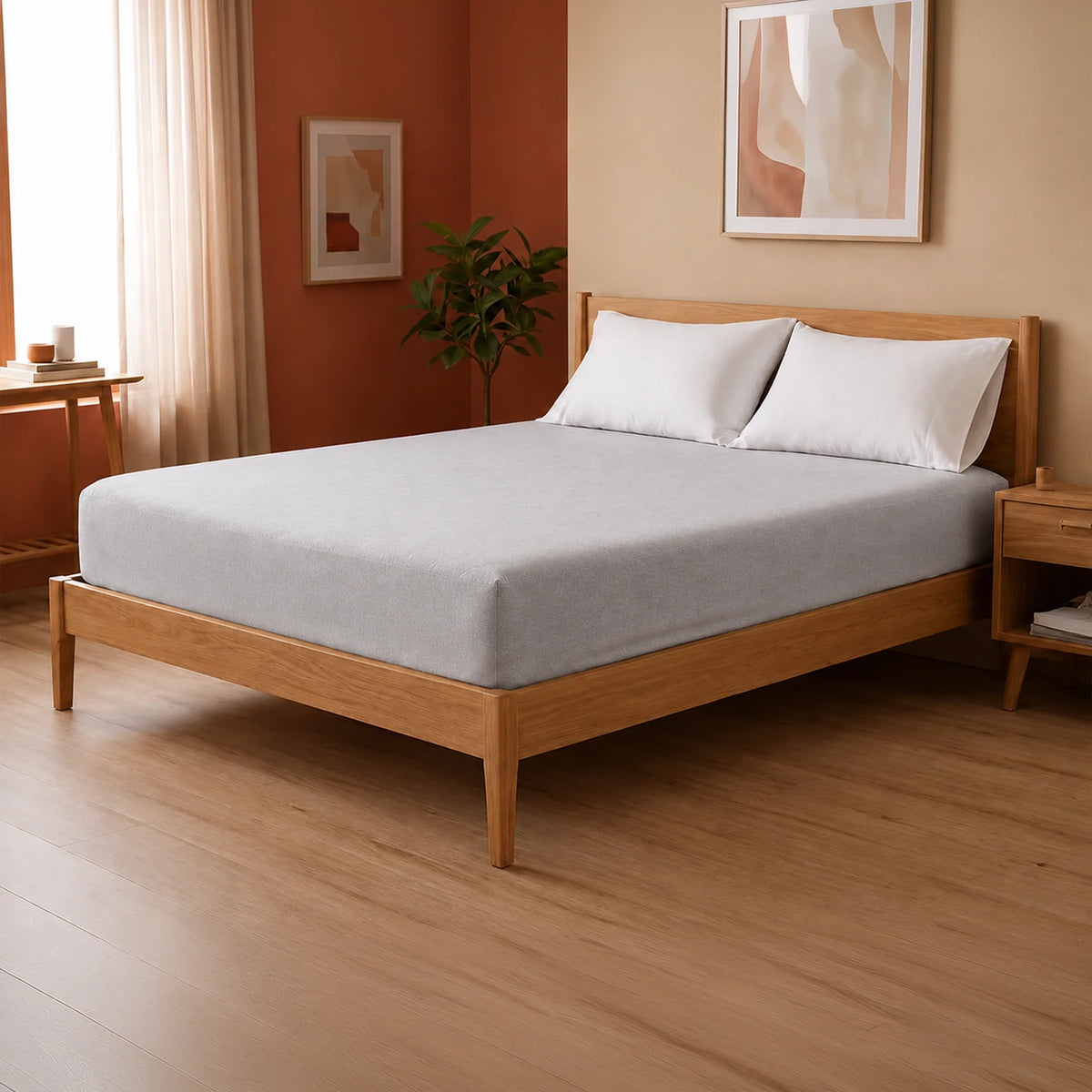 Fort - Terry Solid Mattress Protector (Grey)