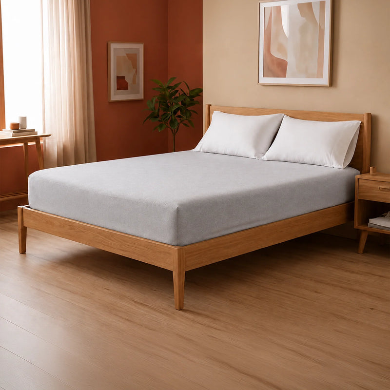 Fort - Terry Solid Mattress Protector (Grey)-1
