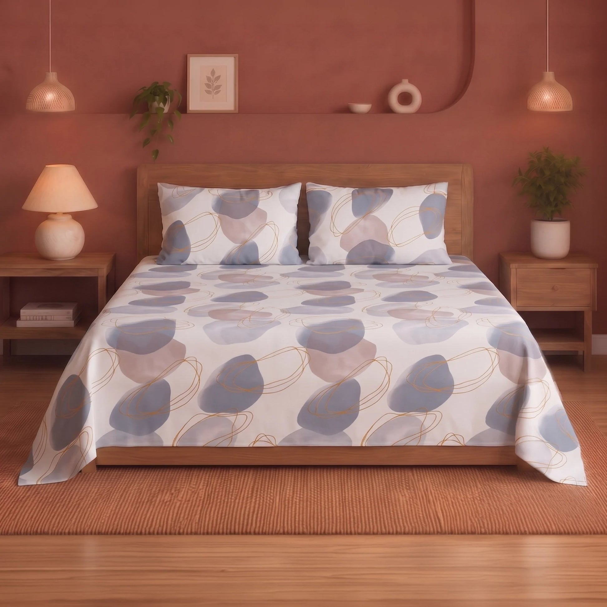 Spheres of Serenity - Floral Bedsheet (Multicolor)-3
