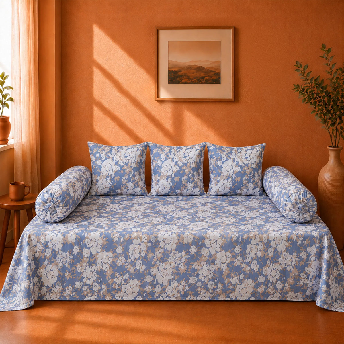 Blossom Haze Multicolor Diwan Cover Set
