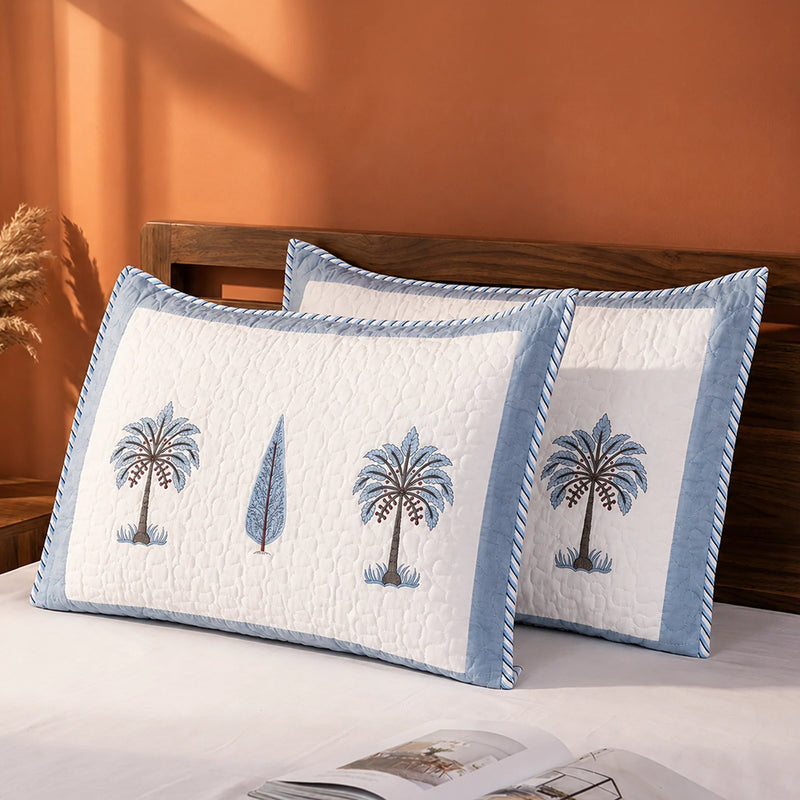 Blue Quilted Pillow Covers-1