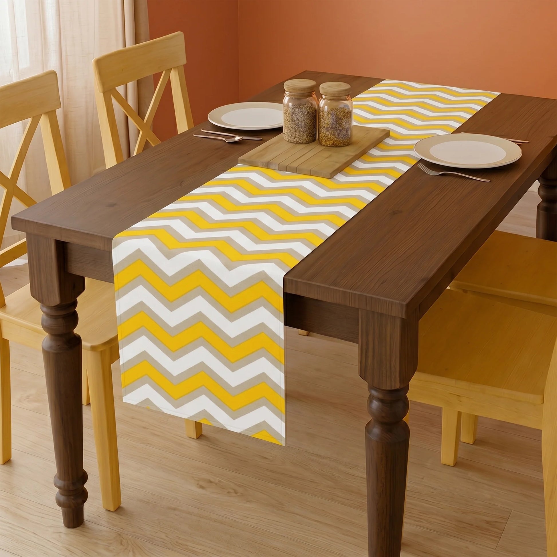 Imprimer Chevron - Printed Table Runner (Yellow)-1
