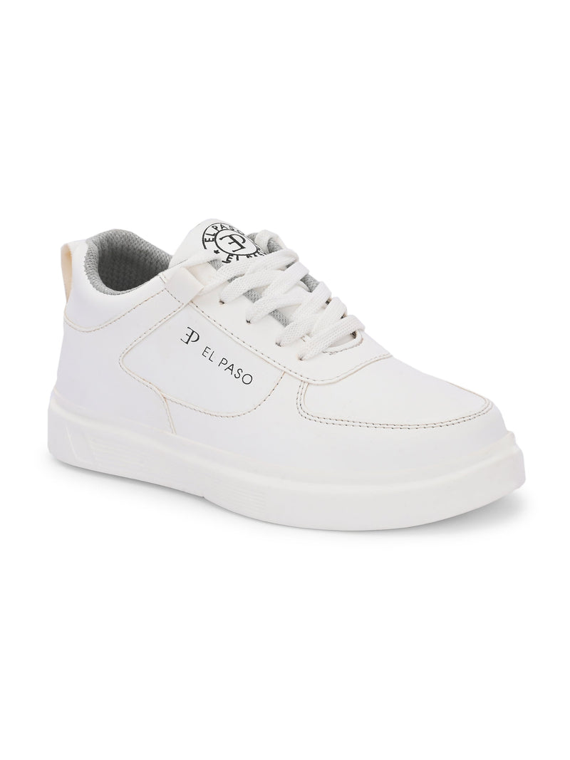 EL PASO Faux Leather Casual Lace Up Sneakers For Women-38